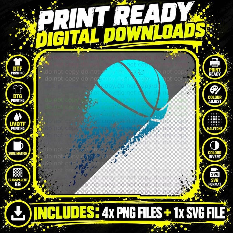 Basketball Player Bball Coach Fan Baller Sports T-Shirt Png SVG Digital Bundle