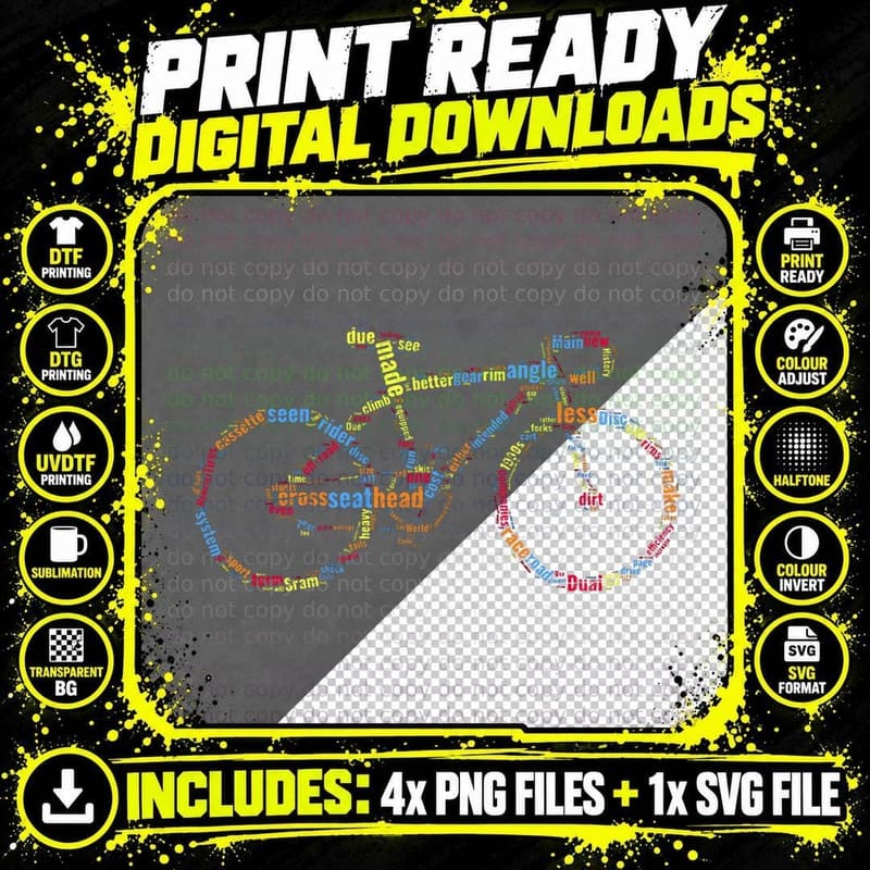 Bicycle Amazing Anatomy Cycling Stunt Freestyle Saddle Png SVG Digital Bundle
