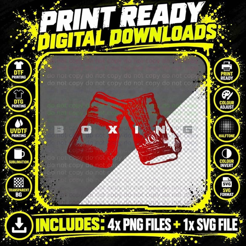 Boxing Apparel - Boxing T-Shirt Png SVG Digital Bundle