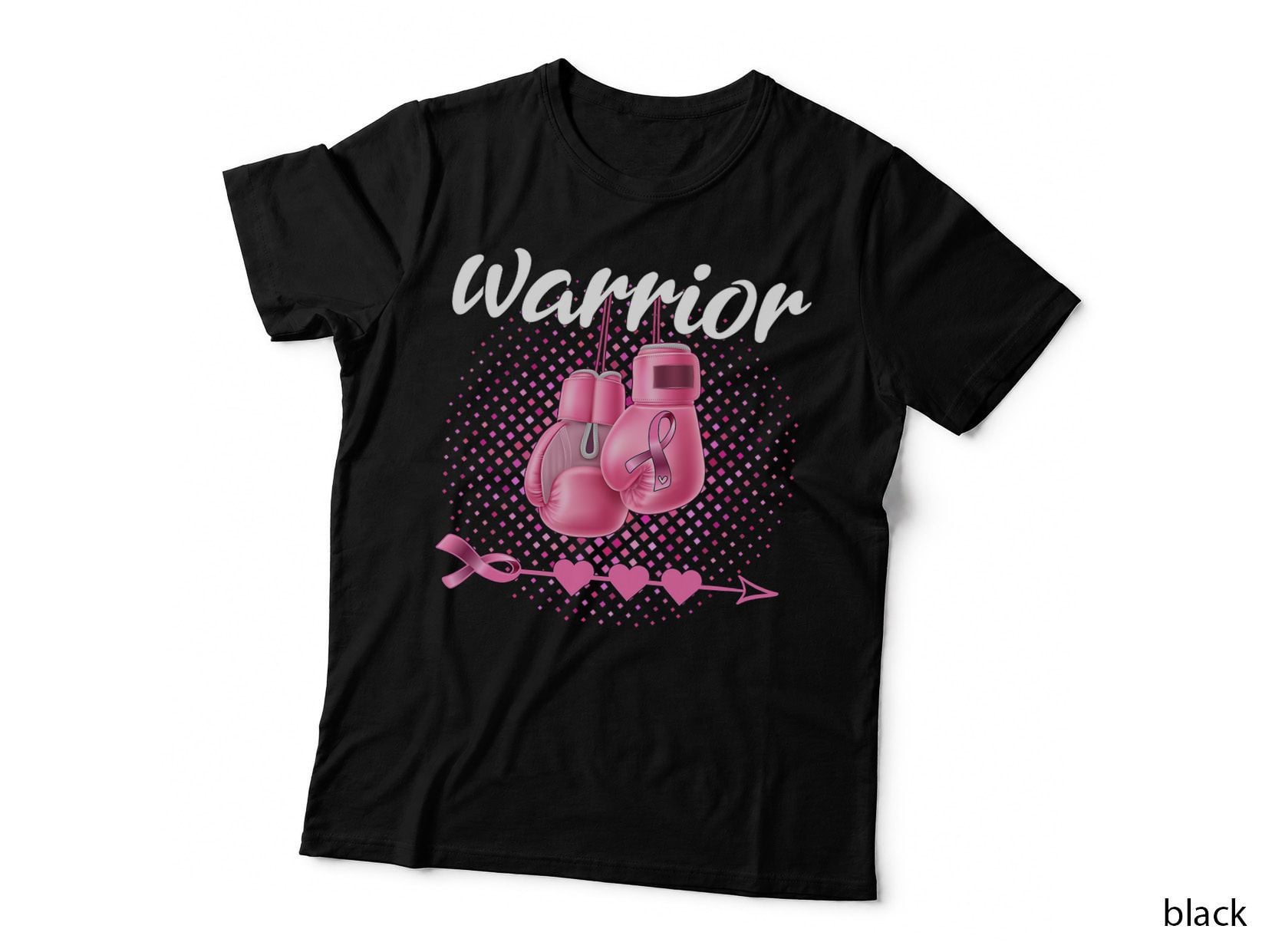 Breast Cancer Awareness Pink Boxing Gloves Warrior T-Shirt