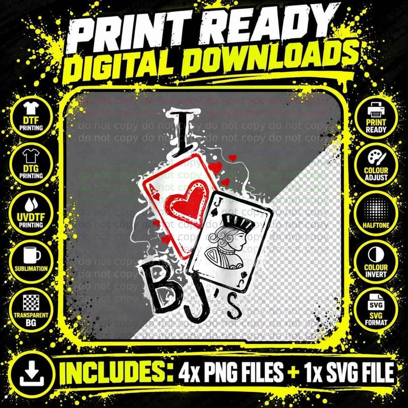 Casino Blackjack Gift Gambling Lover Fan T-Shirt Png SVG Digital Bundle
