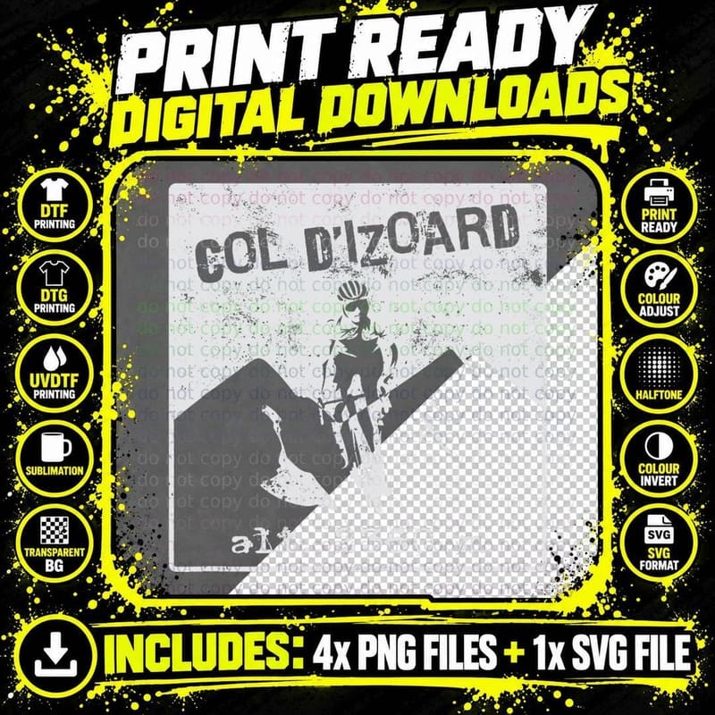 Col D'izoard Cycling Bike Souvenir T-Shirt Png SVG Digital Bundle