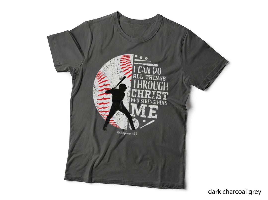 Cool Baseball Player Gifts Boys Kids Christian Bible Verse T-Shirt