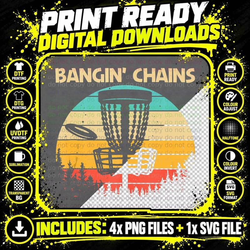 Cool Disc Golf Design for Men Women Lover Player Golfing Png SVG Digital Bundle