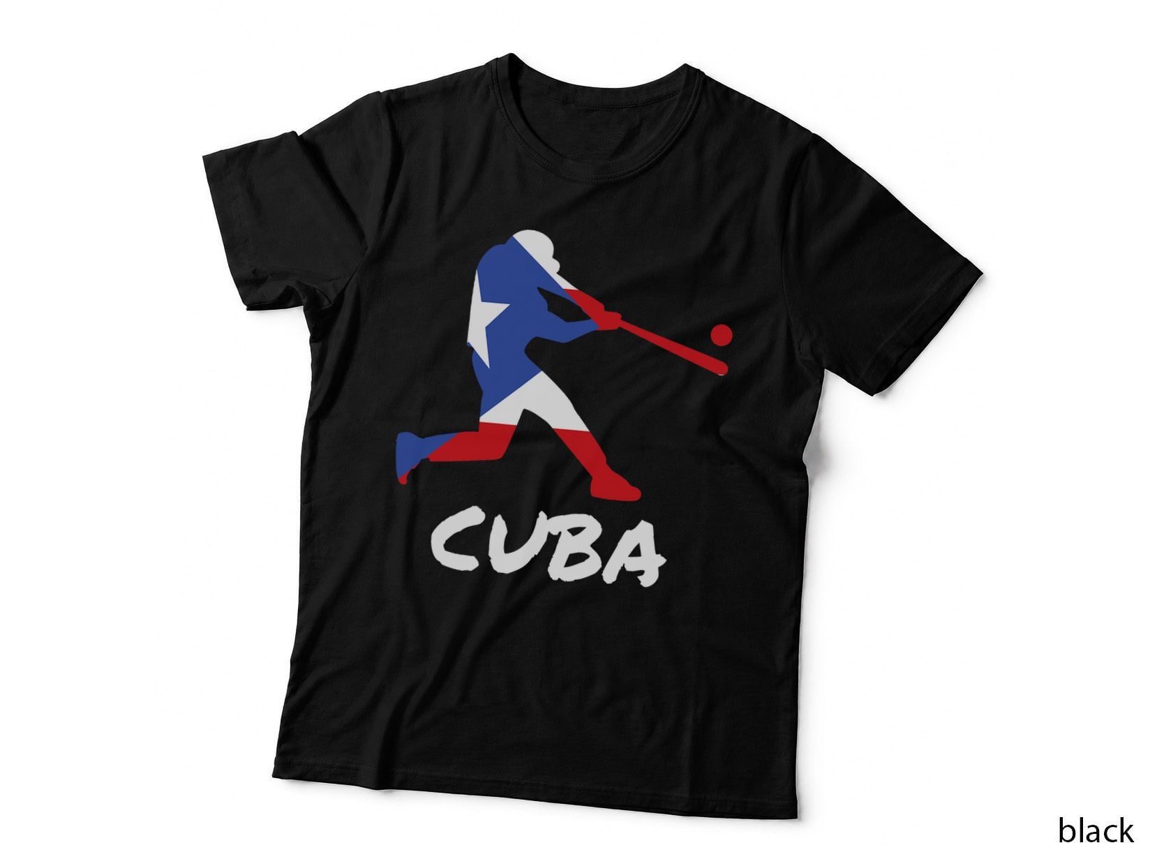 Cuban Flag Baseball Player Shirt Cuba National Team Gift T-Shirt