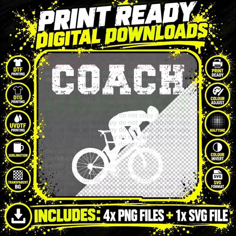 Cycling Coach Design. Cycling Instructor Cycling Teacher Png SVG Digital Bundle