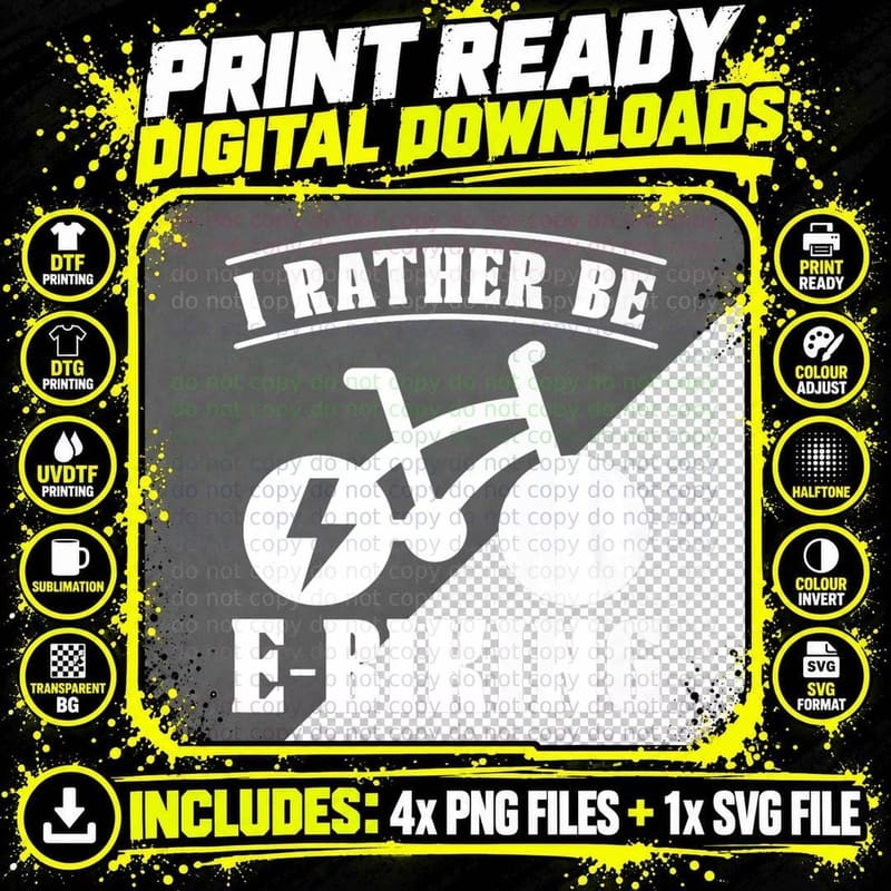 Cycling E Bike Cycle Bicycle - Racing Cyclist Biking Png SVG Digital Bundle