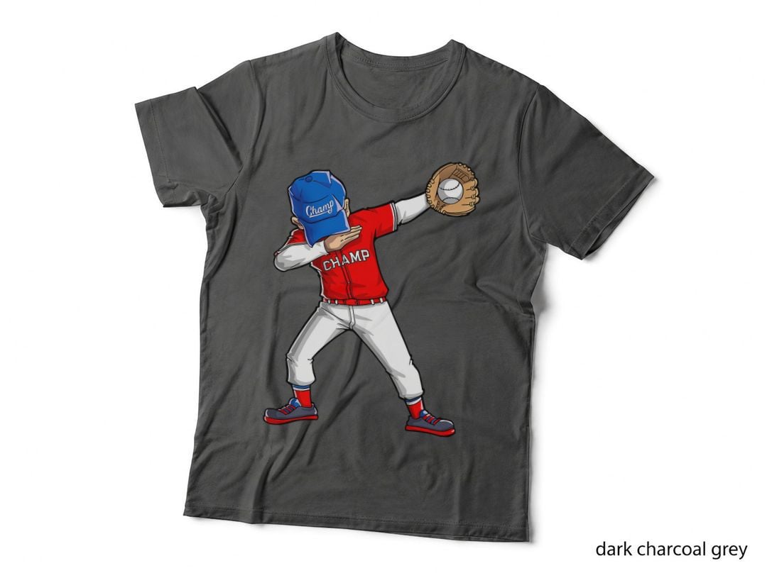 Dabbing Baseball Player Catcher Pitcher Funny Boys Men Sport T-Shirt