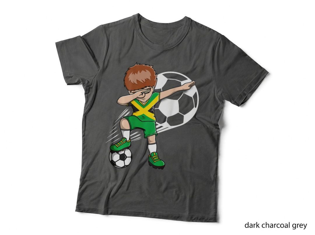Dabbing Soccer Boy - Jamaica Jersey Jamaican Football Lovers T-Shirt