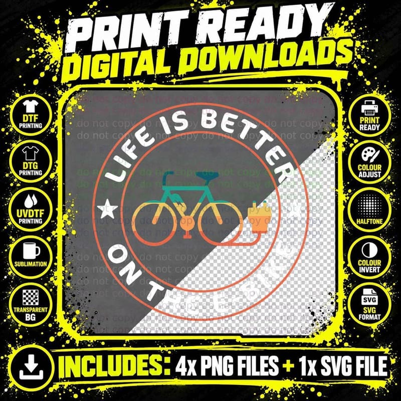 Ebike Retro Bicycle MTB Cycling E-Bike Cycle T-Shirt Png SVG Digital Bundle