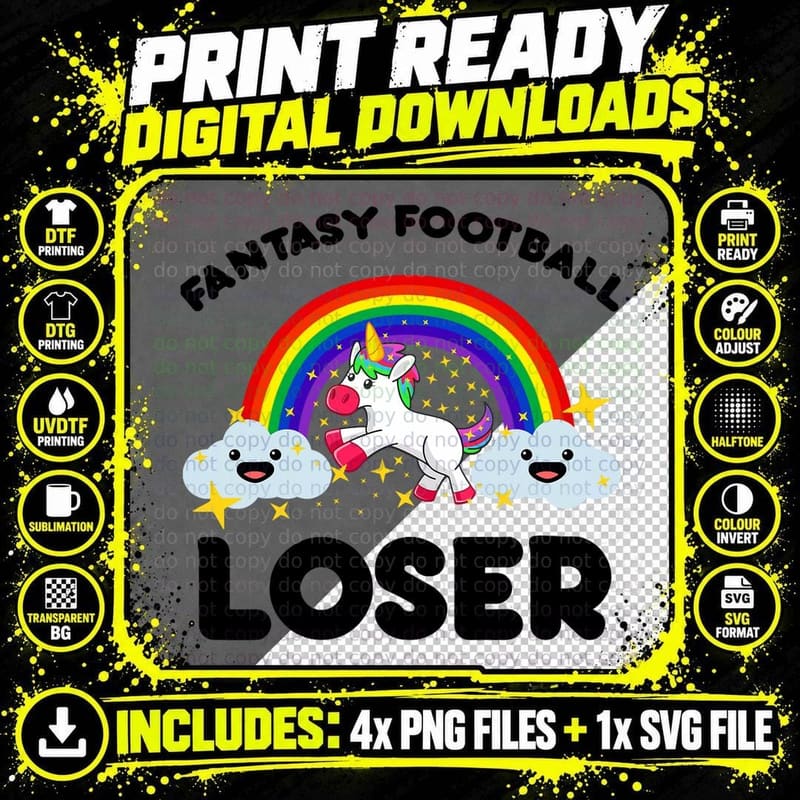 Fantasy Football Loser, Fantasy Football T-Shirt Png SVG Digital Bundle