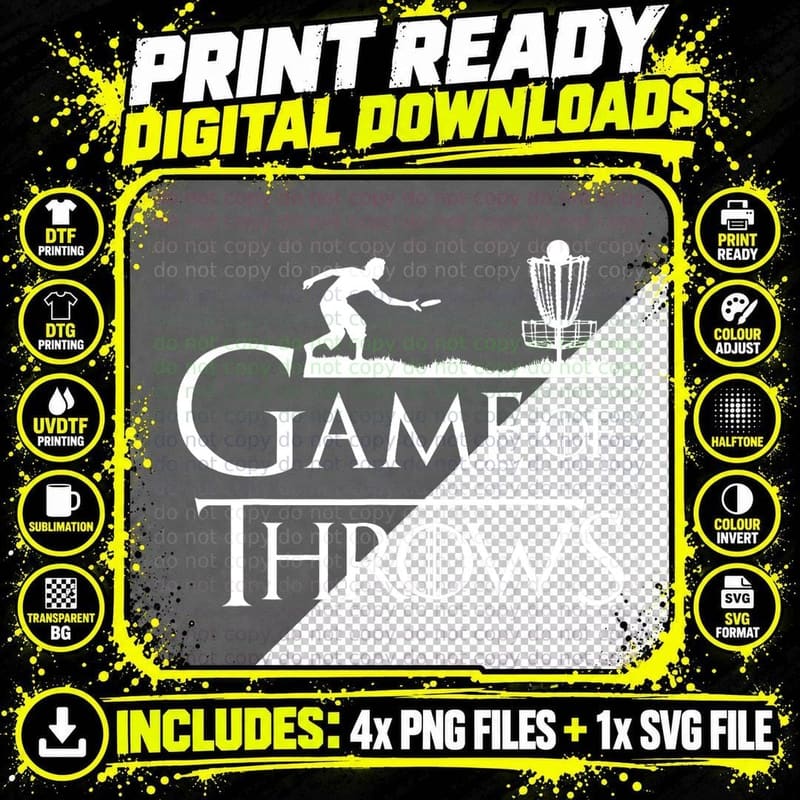Frisbee Golf Shirt Game of Throws Disc Golf Shirts Men Png SVG Digital Bundle