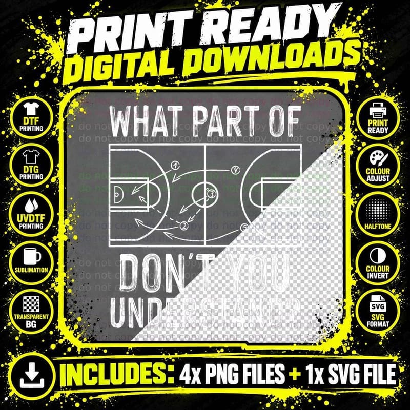 Funny Basketball Coach Design Men Women Ball Game Png SVG Digital Bundle