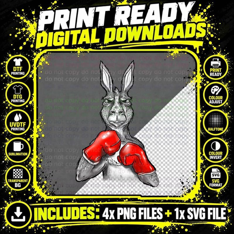 Funny Boxing Roger - Humor Sport Kangaroo T-Shirt Png SVG Digital Bundle
