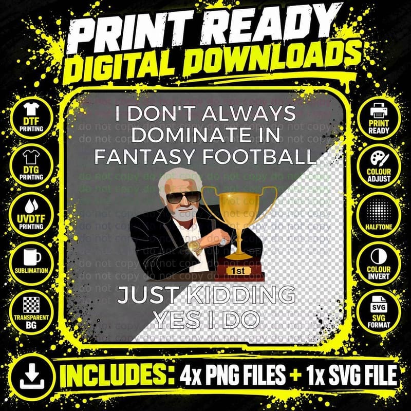 Funny Fantasy Football Champion Fantasy Football T-Shirt Png SVG Digital Bundle