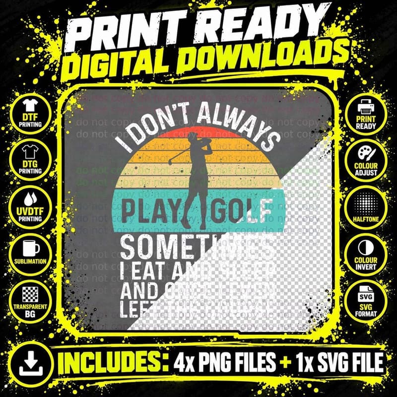 Funny Golf Design for Men Women Golfer Ball Sport Golf Png SVG Digital Bundle