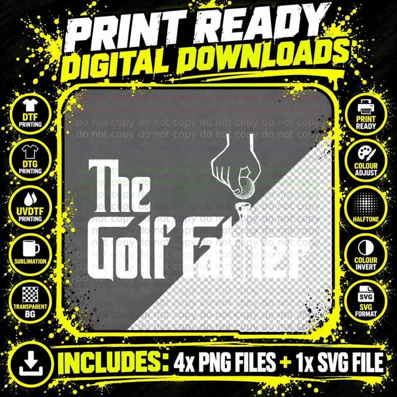 Funny Golf Shirt - the Golf Father Funny Golfing for Png SVG Digital Bundle