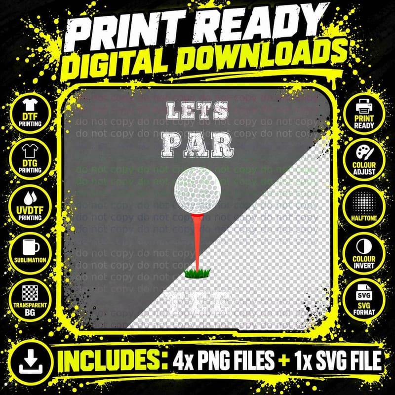 Funny Golfing Let's Partyn Golf Ball Apparel Golfer Png SVG Digital Bundle