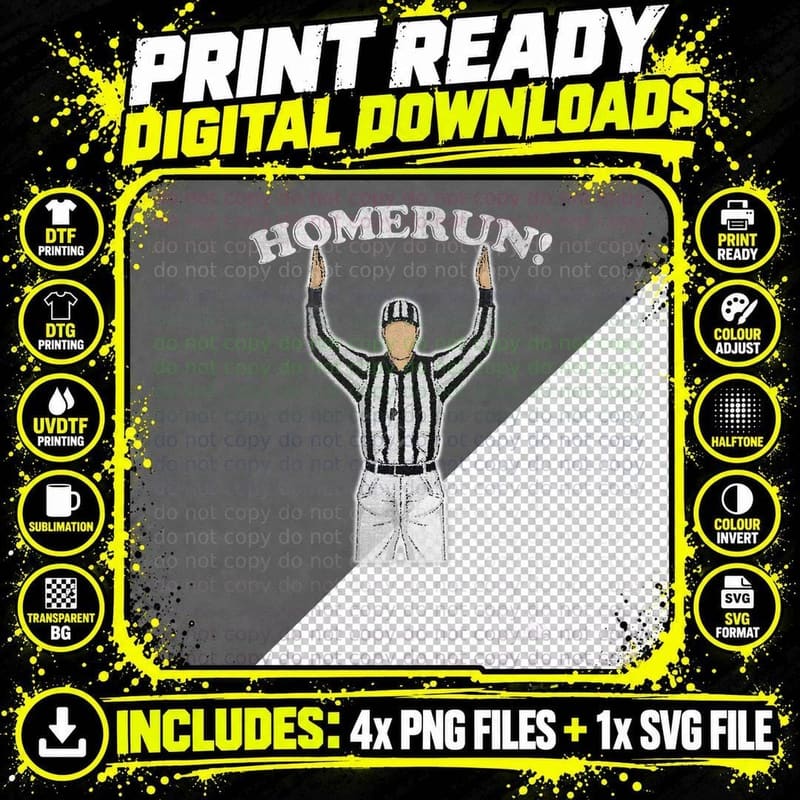 Funny Homerun T-Shirt Baseball Football Mash up T-Shirt Png SVG Digital Bundle