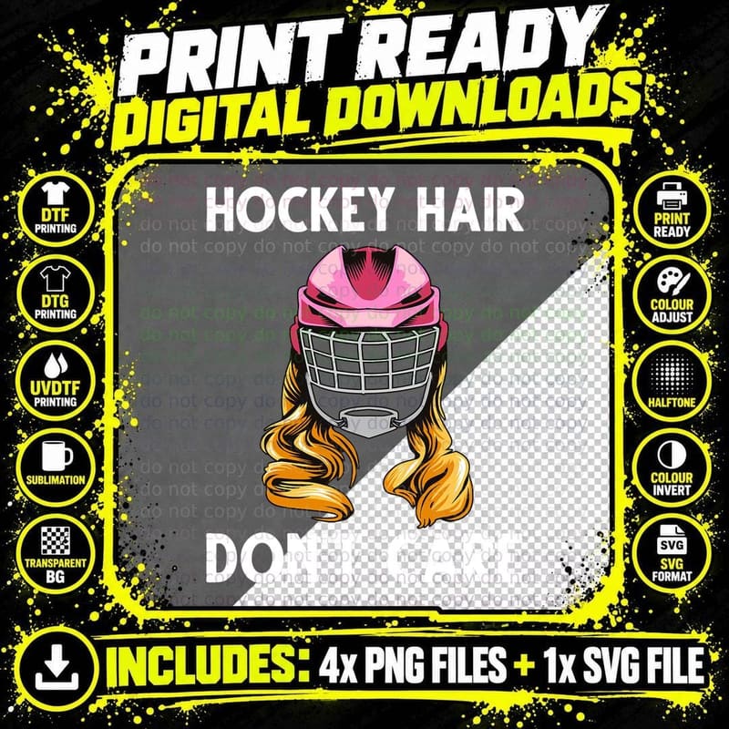 Funny Ice Hockey for Girls Women Hockey Sport Player Png SVG Digital Bundle