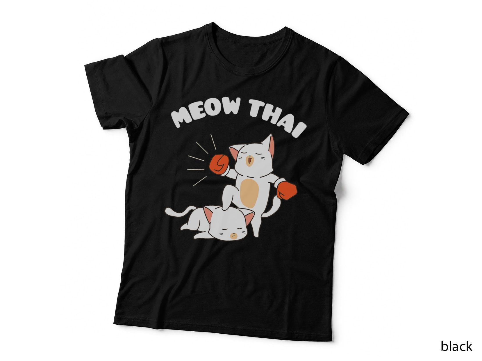 Funny Muay Thai Cats Thai Boxing Fighter Gift T-Shirt