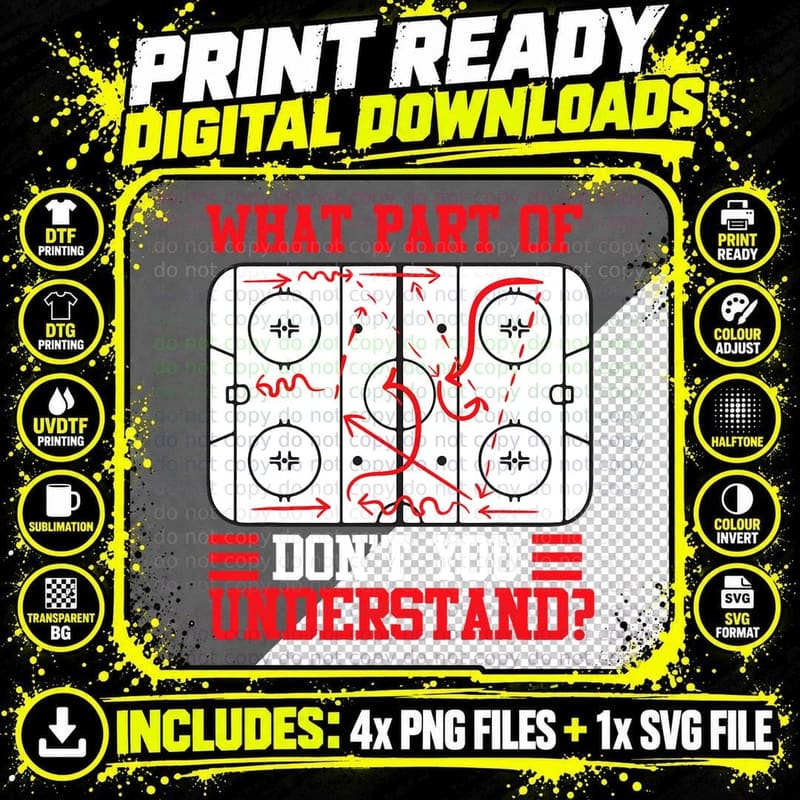 Funny What Part of Hockey Don't You Understand Hockey Png SVG Digital Bundle