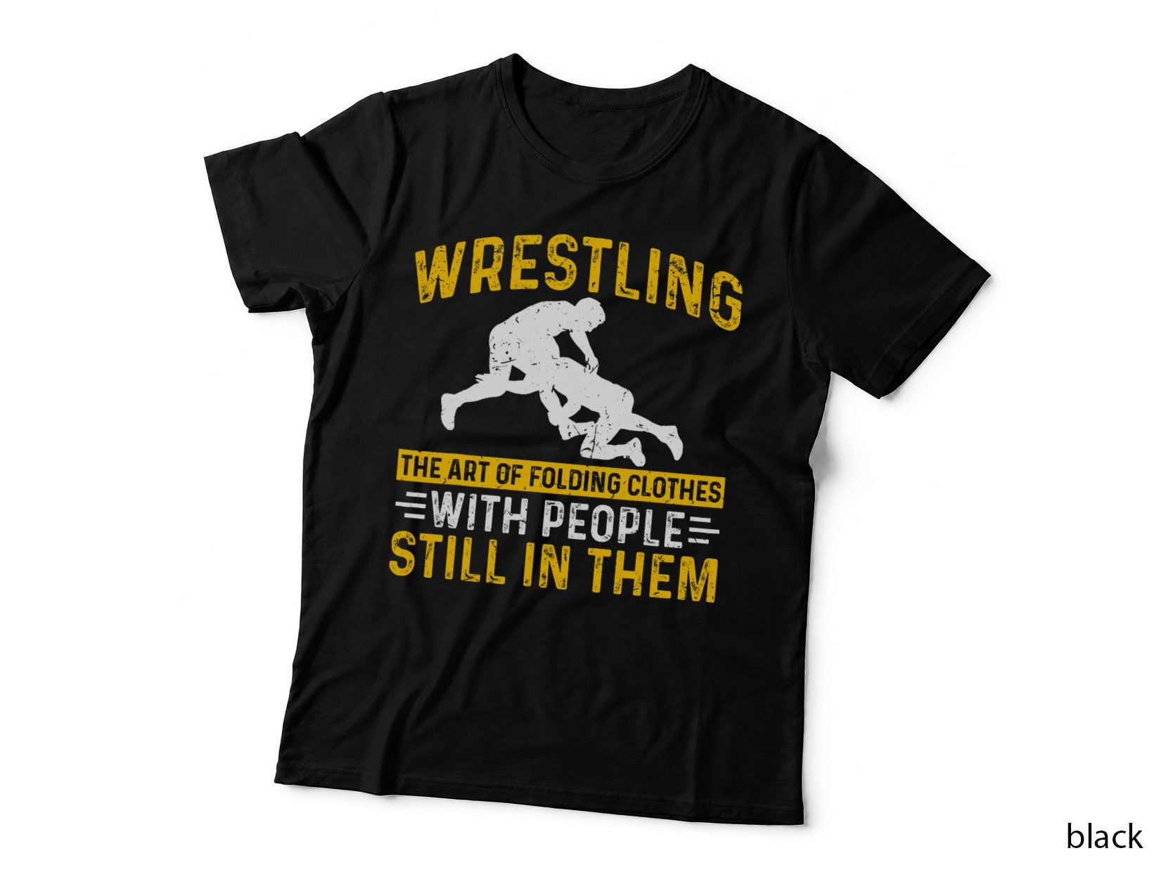 Funny Wrestling Art of Folding Clothes with People in Them T-Shirt