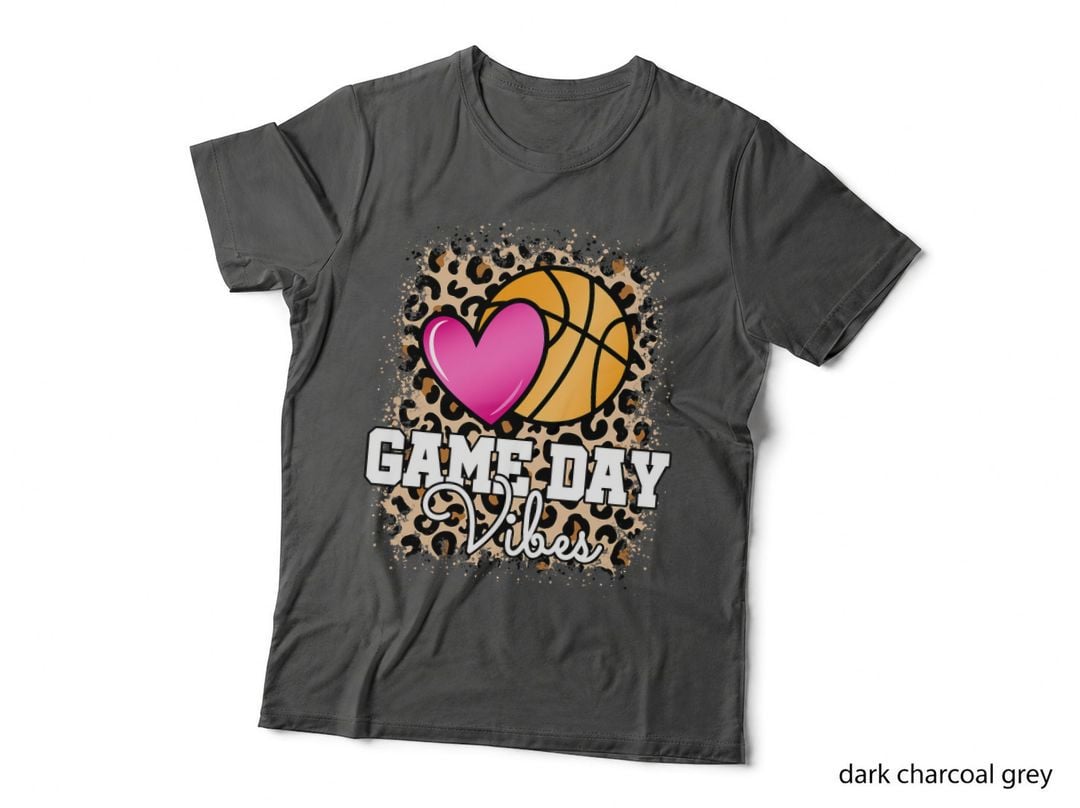 Game Day Basketball Leopard Print Women Girls Basketball T-Shirt