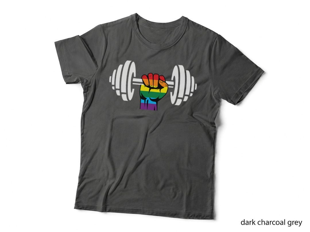Gay Pride Gym Design Rainbow Flag T-Shirt