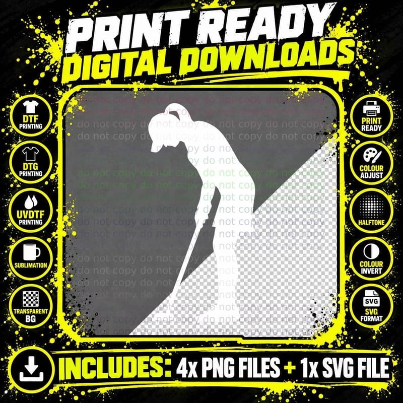 Golf Girl Woman T-Shirt Png SVG Digital Bundle