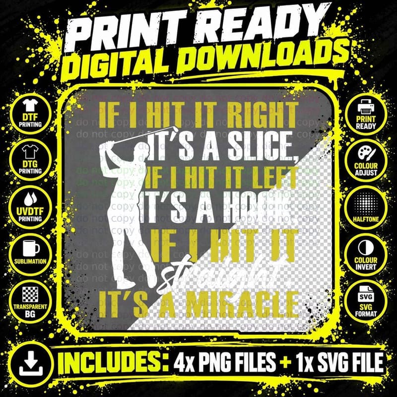 Golf Player Funny Golf Golfer T-Shirt Png SVG Digital Bundle