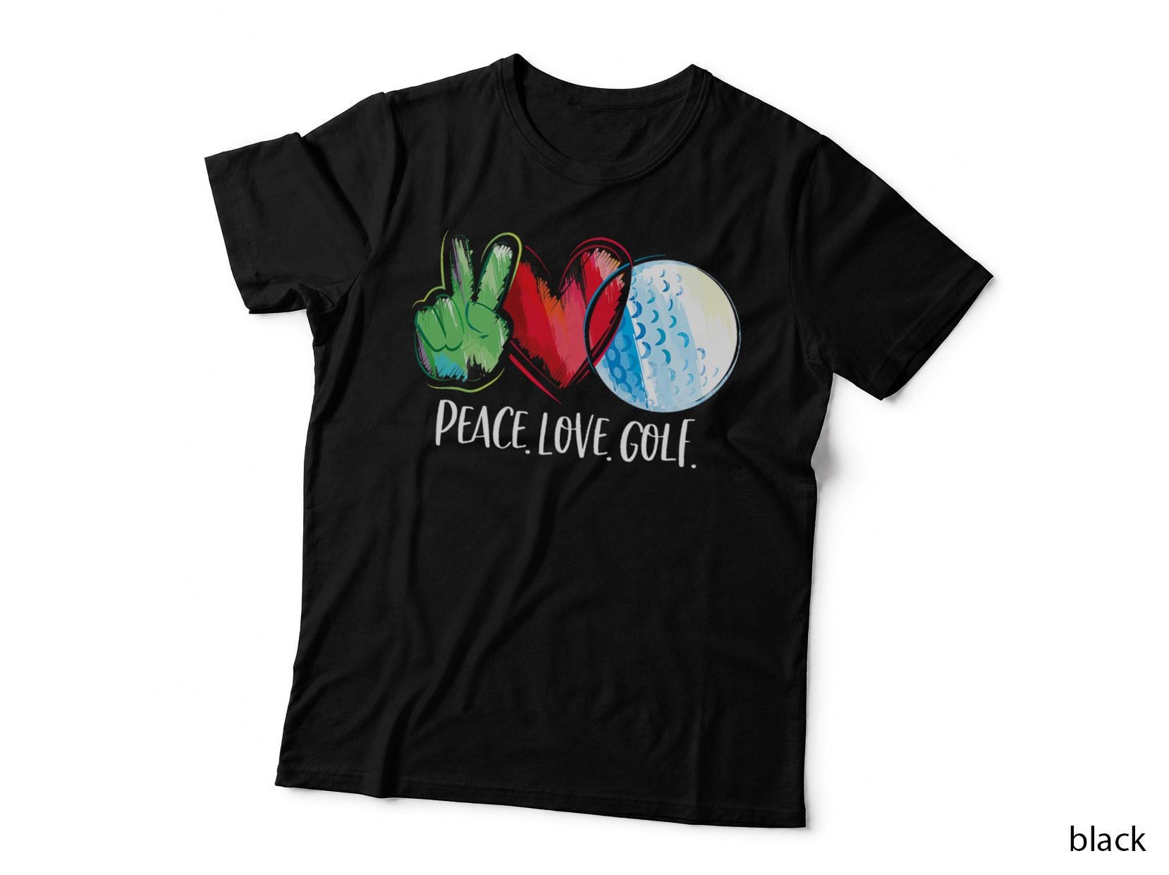 Golf Player Golfing Golf Club Peace Love Golf T-Shirt