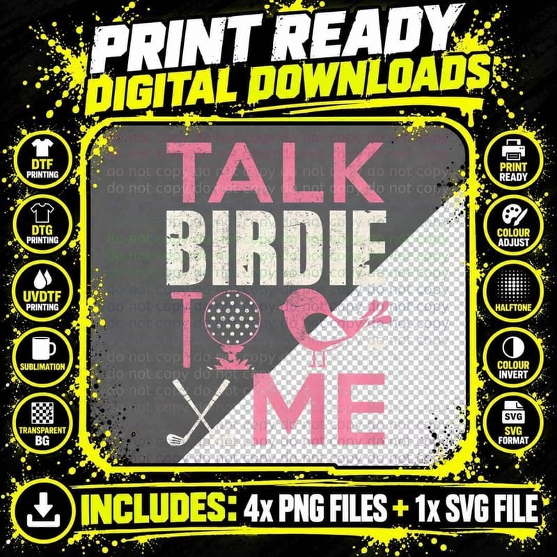 Golf Player Shirt Talk Birdie to Me Golfer Lover Funny Png SVG Digital Bundle