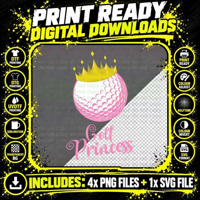 Golf Princess Girl T-Shirt Png SVG Digital Bundle
