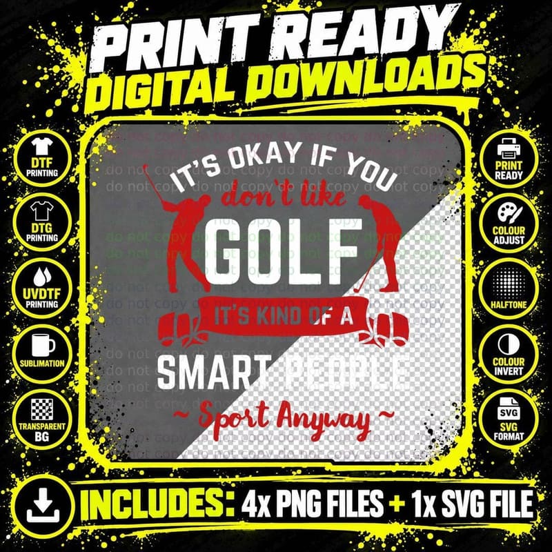 Golf Putter Golfer Bogey Golfing Birdie Eagle Par Gift Png SVG Digital Bundle