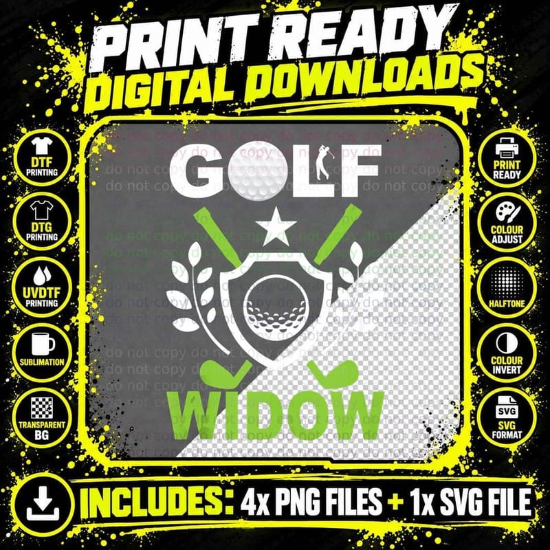 Golf Widow Wife Golfing Shirt Ladies Golfer Lover T-Shirt Png SVG Digital Bundle