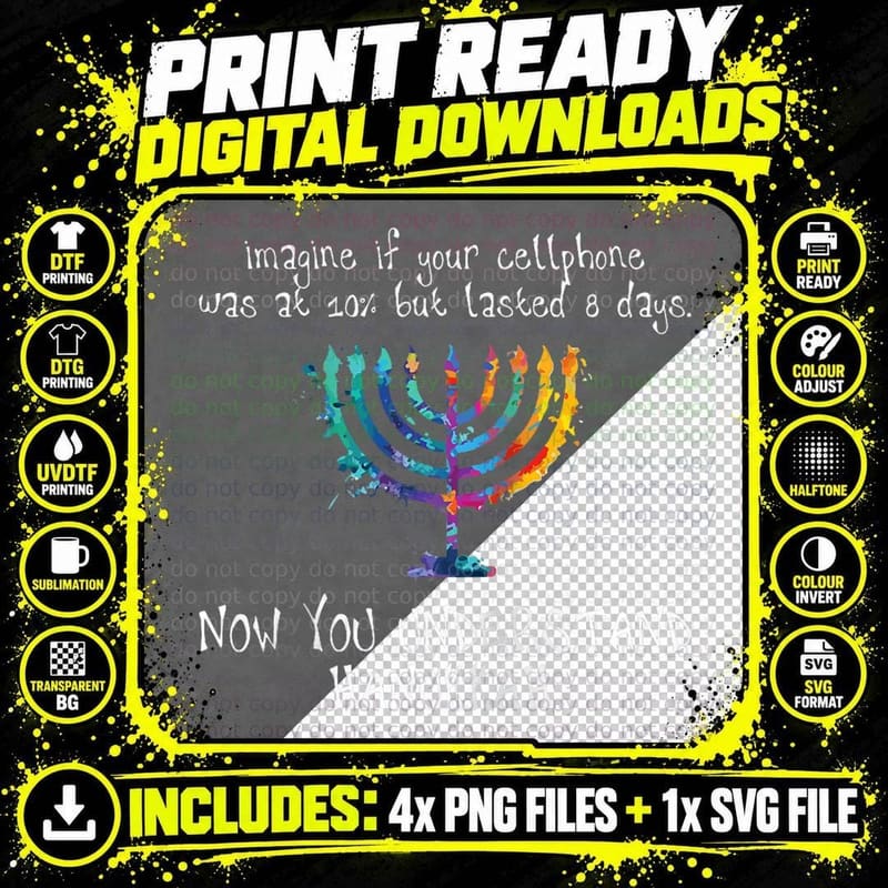 Hanukkah Chanukah - Cellphone Meme Funny Jewish Gifts Png SVG Digital Bundle