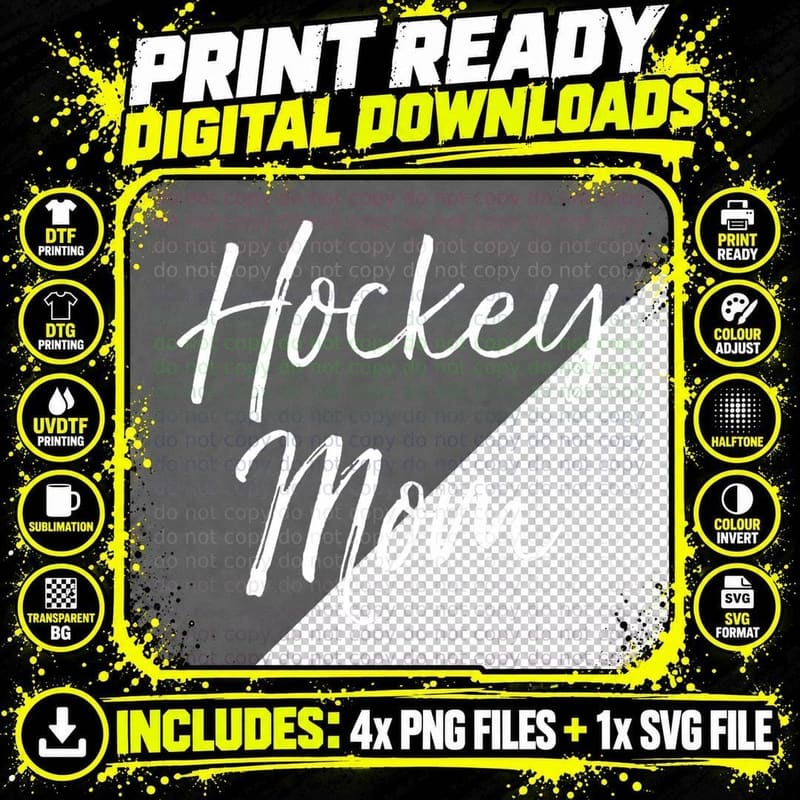 Hockey Mom Sweatshirt Cute Hockey Mother Sweats for Mama Png SVG Digital Bundle
