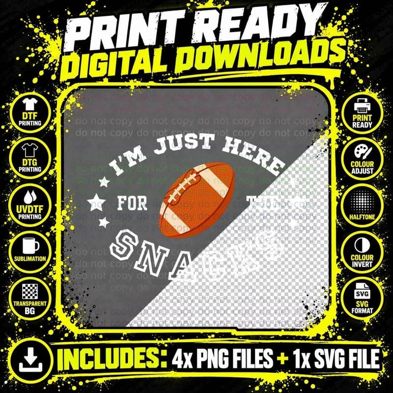 I'm Just Here for the Snacks Fantasy Football League Png SVG Digital Bundle