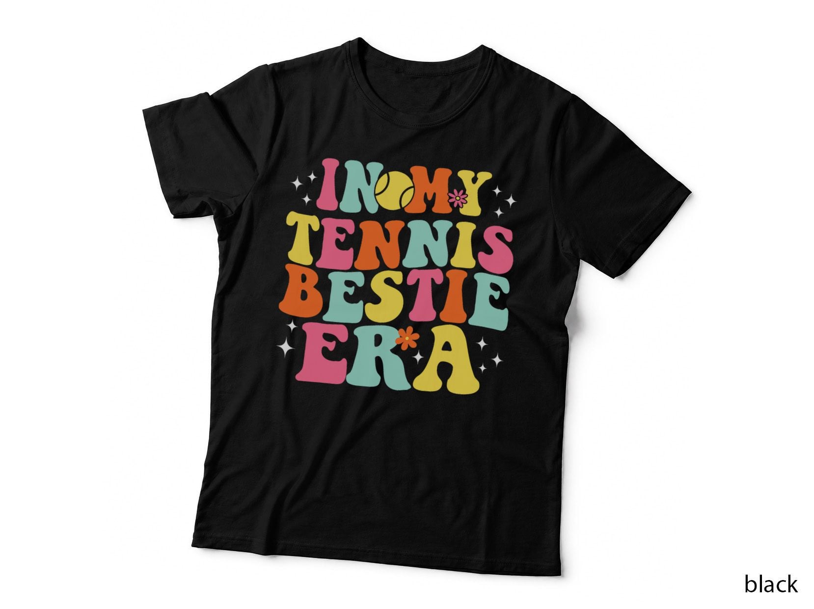 In My Tennis Bestie Era Retro Game Day Groovy T-Shirt
