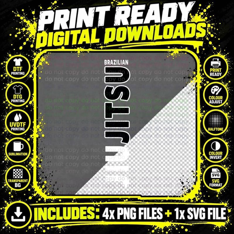 JIU JITSU T-SHIRT, MMA T SHIRT, BJJ Tshirt Png SVG Digital Bundle