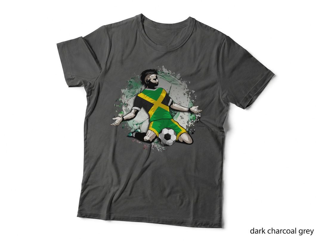 Jamaica Soccer Jamaican National Flag Football Lovers Design T-Shirt