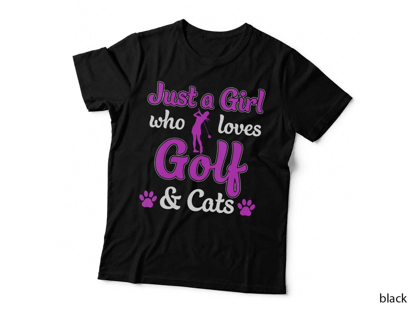 Just a Girl Who Loves Golf and Cats Funny T-Shirt