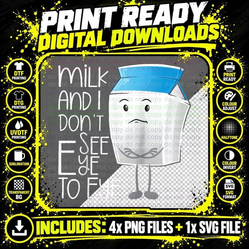 Lactose Intolerance Funny Lactose Free Lactose Png SVG Digital Bundle