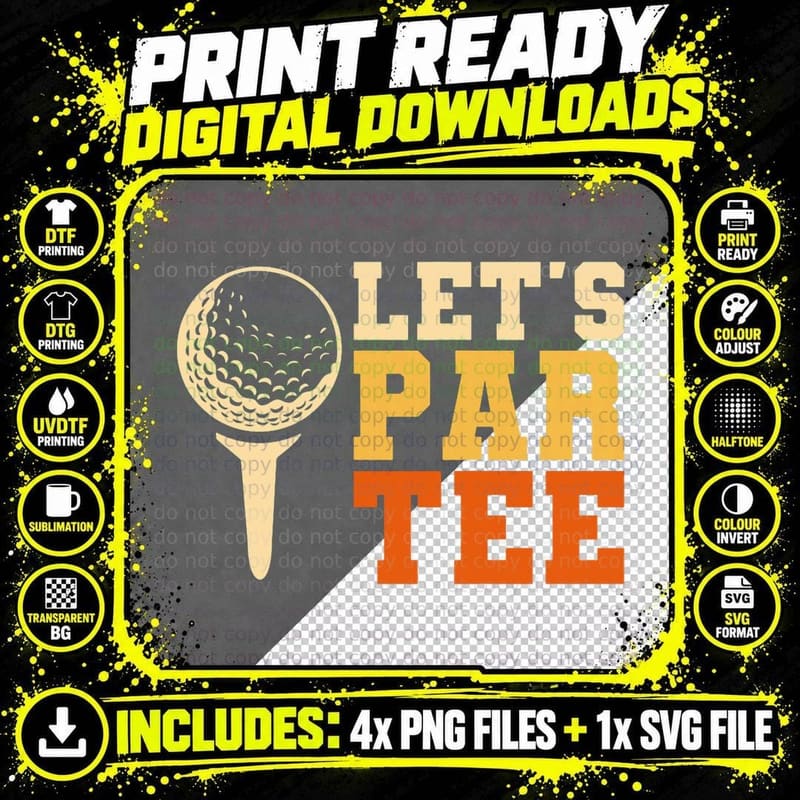 Let's Par Golfing Golf for a Golfer T-Shirt Png SVG Digital Bundle