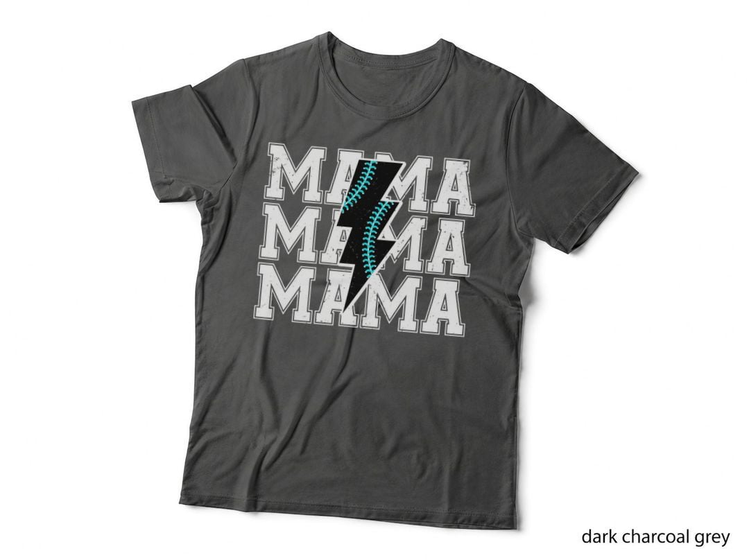 Lightning Bolt Mama Softball Baseball Sport Mom Mother's Day T-Shirt