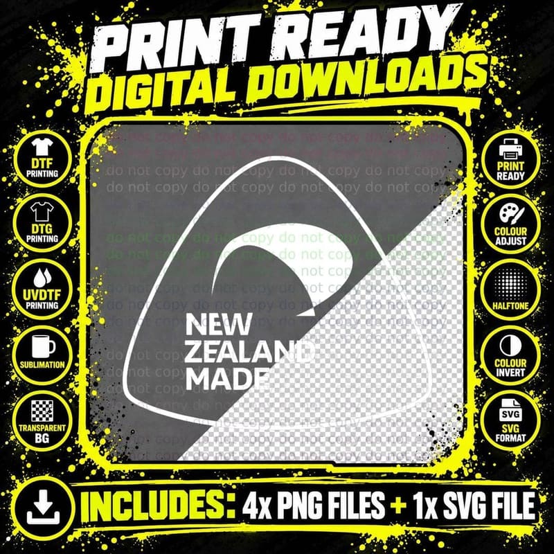 Made in New Zealand KIWI Rugby Cricket Netball Sports Png SVG Digital Bundle