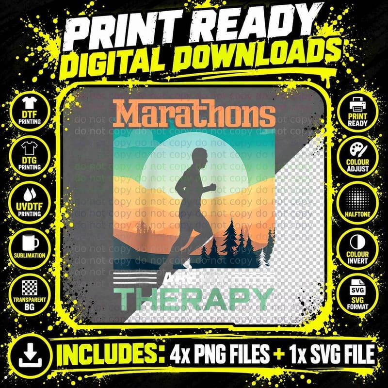 Marathon Shirt Funny Running Track Runner Marathoner Png SVG Digital Bundle