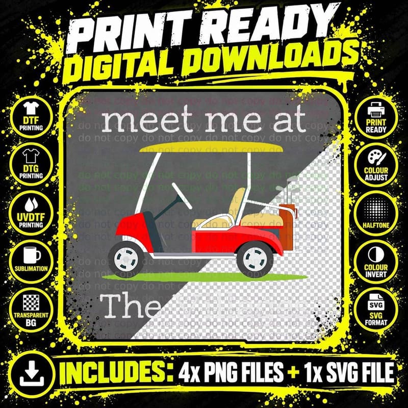 Meet Me at the Villages Retirement Golf Cart T-Shirt Png SVG Digital Bundle