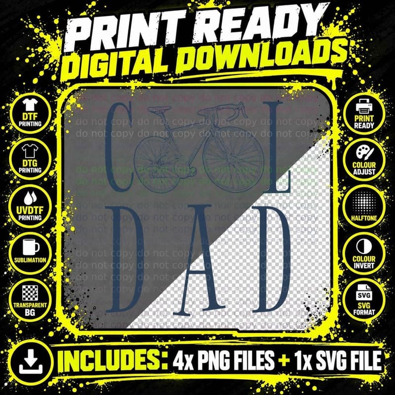 Mens Cycling Dad Bike Rider Cyclist T-Shirt Png SVG Digital Bundle